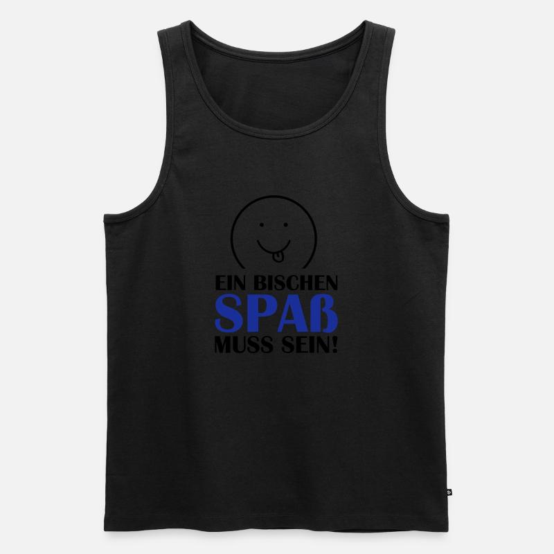(spass_muss_sein_02) - Männer Premium Bio Tank Top - Schwarz
