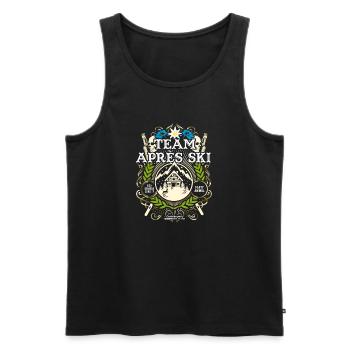 Apres Ski T Shirt Team Apres Ski - Männer Premium Bio Tank Top - Schwarz - Vorne - Michal (187cm)