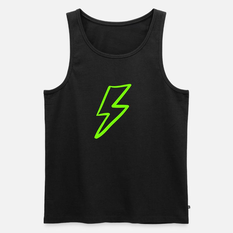 Blitz Licht Strom Unwetter Geschenk - Männer Premium Bio Tank Top - Schwarz