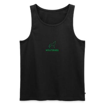 Wolfsburg Wolf - Männer Premium Bio Tank Top - Schwarz - Vorne - Michal (187cm)