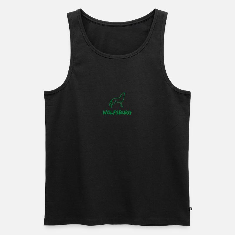 Wolfsburg Wolf - Männer Premium Bio Tank Top - Schwarz