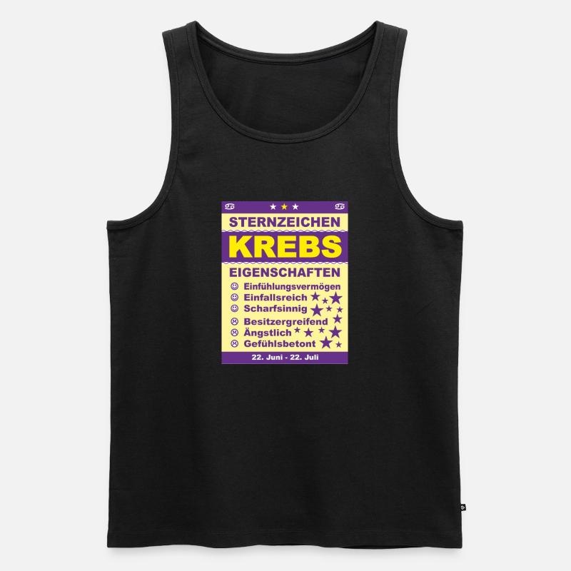 Sternzeichen Krebs - Männer Premium Bio Tank Top - Schwarz