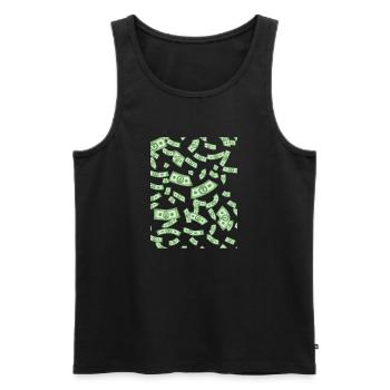 Money Rain - Men's Premium Organic Tank Top - black - Front - AI Model Male 178 light (178cm)