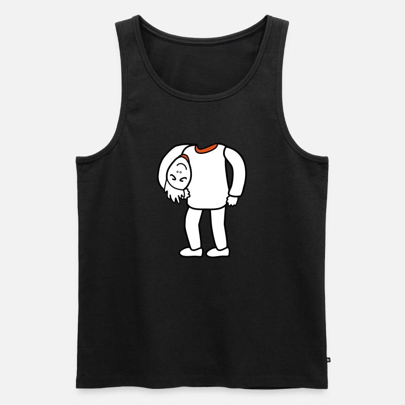 Kopf unterm Arm - Männer Premium Bio Tank Top - Schwarz