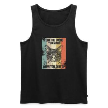 Je suis le son que tu fais quand tu es chat - Débardeur bio Premium Homme - noir - Devant - Michal (187cm)