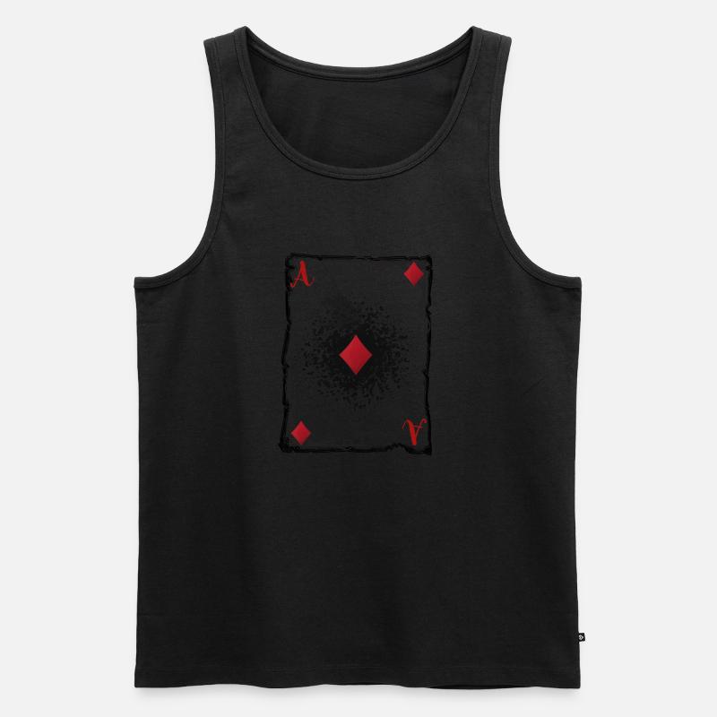Das Karo-Ass. - Männer Premium Bio Tank Top - Schwarz