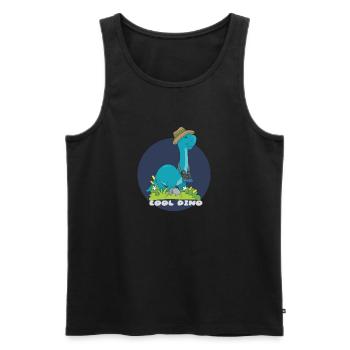 Cool Dino - Men's Premium Organic Tank Top - black - Front - Michal (187cm)