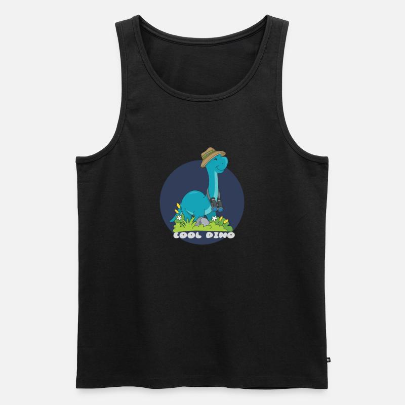 Cool Dino - Männer Premium Bio Tank Top - Schwarz