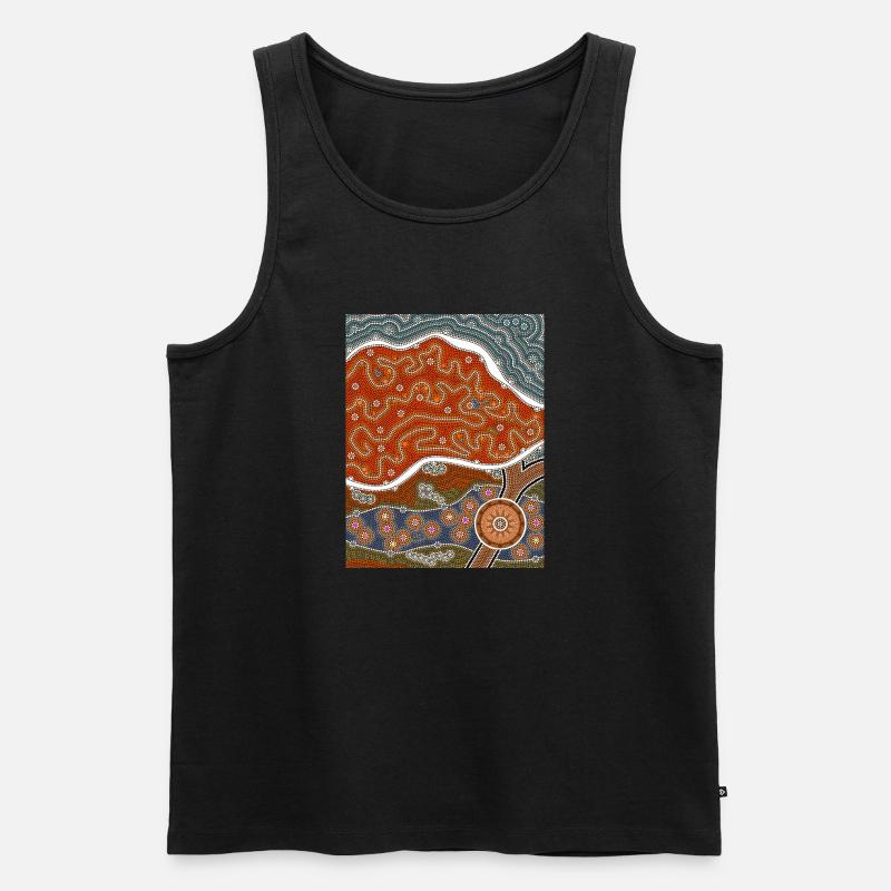 Salzebene / Salt flats - Männer Premium Bio Tank Top - Schwarz