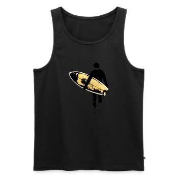 Surfeur - Débardeur bio Premium Homme - noir - Devant - Michal (187cm)