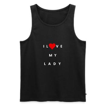 T-Shirts und Gadgets mit Liebesbotschaft :) - Männer Premium Bio Tank Top - Schwarz - Vorne - AI Model Male 178 light (178cm)