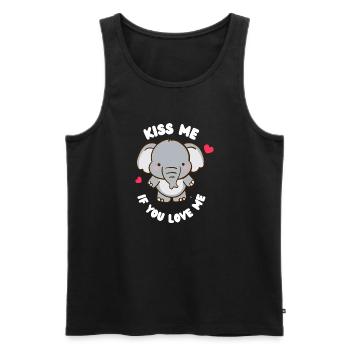 Embrasse-moi si tu m’aimes - Elephant - Débardeur bio Premium Homme - noir - Devant - Michal (187cm)
