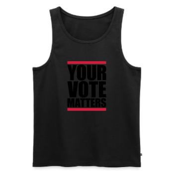 your vote matters Zitat - Männer Premium Bio Tank Top - Schwarz - Vorne - AI Model Male 178 light (178cm)