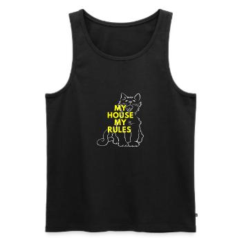 My house my rules - Men's Premium Organic Tank Top - black - Front - AI Model Male 178 light (178cm)