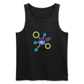 professor - Männer Premium Bio Tank Top - Schwarz - Vorne - Michal (187cm)