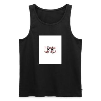 Wein - Männer Premium Bio Tank Top - Schwarz - Vorne - Michal (187cm)