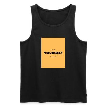 Love Yourself - Men's Premium Organic Tank Top - black - Front - Michal (187cm)