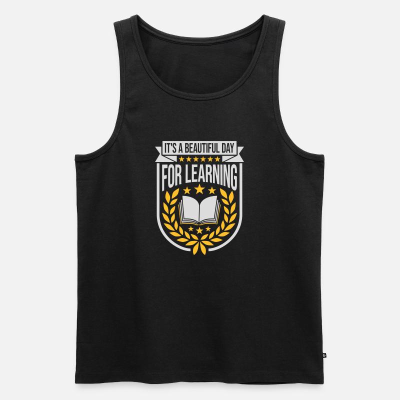beautiful day for learning - Men's Premium Organic Tank Top - black