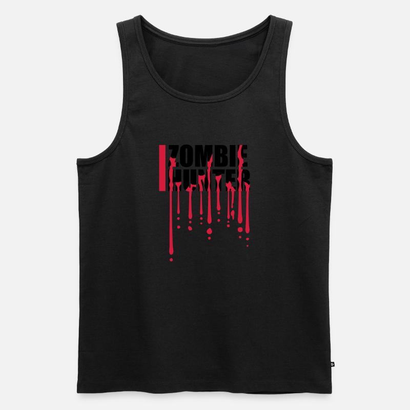 zombie hunter Halloween Zitat - Männer Premium Bio Tank Top - Schwarz