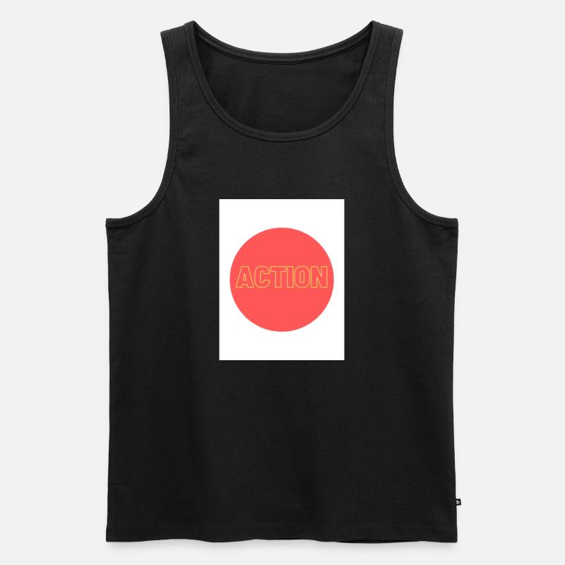 action - Männer Premium Bio Tank Top - Schwarz
