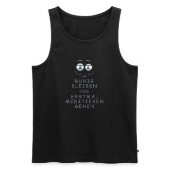 Meditieren gehen - Männer Premium Bio Tank Top - Schwarz - Vorne - Michal (187cm)