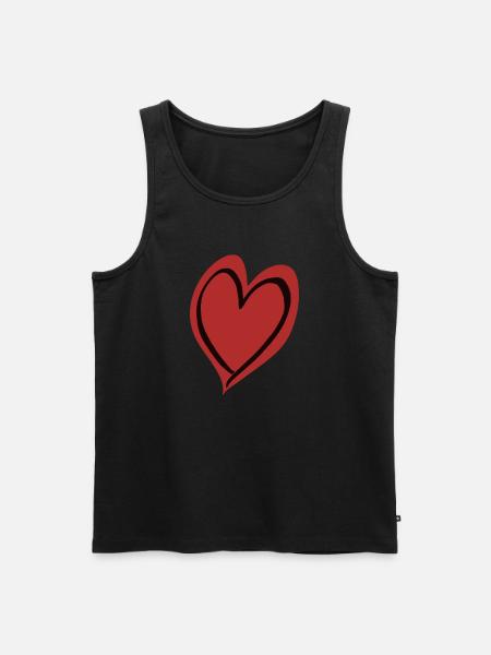 Heart red black - Men's Premium Organic Tank Top - black