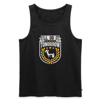 do it tomorrow quote - Men's Premium Organic Tank Top - black - Front - AI Model Male 178 light (178cm)