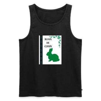 Année du lapin en irlandais - Débardeur bio Premium Homme - noir - Devant - Michal (187cm)