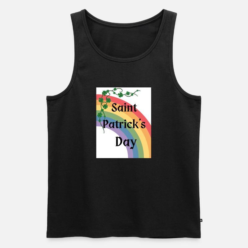 St. Patrick's Day mit Regenbogen - Männer Premium Bio Tank Top - Schwarz