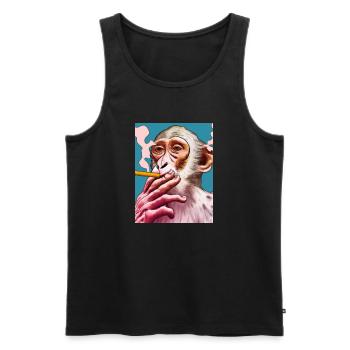 Monkey business - Men's Premium Organic Tank Top - black - Front - AI Model Male 178 light (178cm)