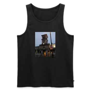 Connelly Station, Dublin, Irland. - Männer Premium Bio Tank Top - Schwarz - Vorne - AI Model Male 178 light (178cm)