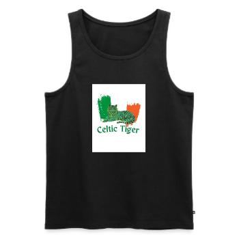 Keltischer Tiger - Männer Premium Bio Tank Top - Schwarz - Vorne - AI Model Male 178 light (178cm)