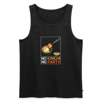 No Kimchi No Party - Men's Premium Organic Tank Top - black - Front - AI Model Male 178 light (178cm)