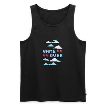 GAME OVER - Männer Premium Bio Tank Top - Schwarz - Vorne - AI Model Male 178 light (178cm)