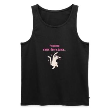 Carnaval - Danse danse danse drôle chat dansant - Débardeur bio Premium Homme - noir - Devant - AI Model Male 178 light (178cm)