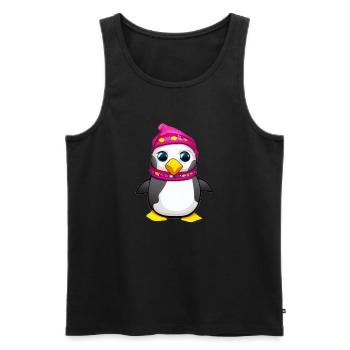 Penguin Cartoon Cute Pengu Animal Funny Comic 1 - Men's Premium Organic Tank Top - black - Front - Michal (187cm)