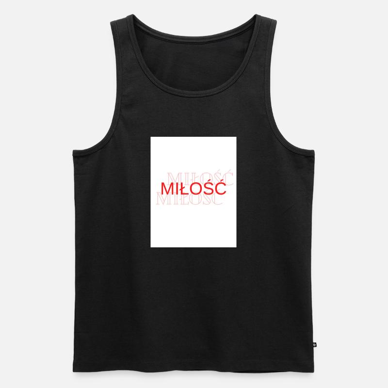 LIEBE - Männer Premium Bio Tank Top - Schwarz