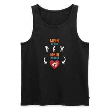 Mein Leben Mein Wunsch - Männer Premium Bio Tank Top - Schwarz - Vorne - Michal (187cm)