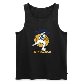 Everything Is Practice Retro Cool Football Designs - Men's Premium Organic Tank Top - black - Front - Michal (187cm)