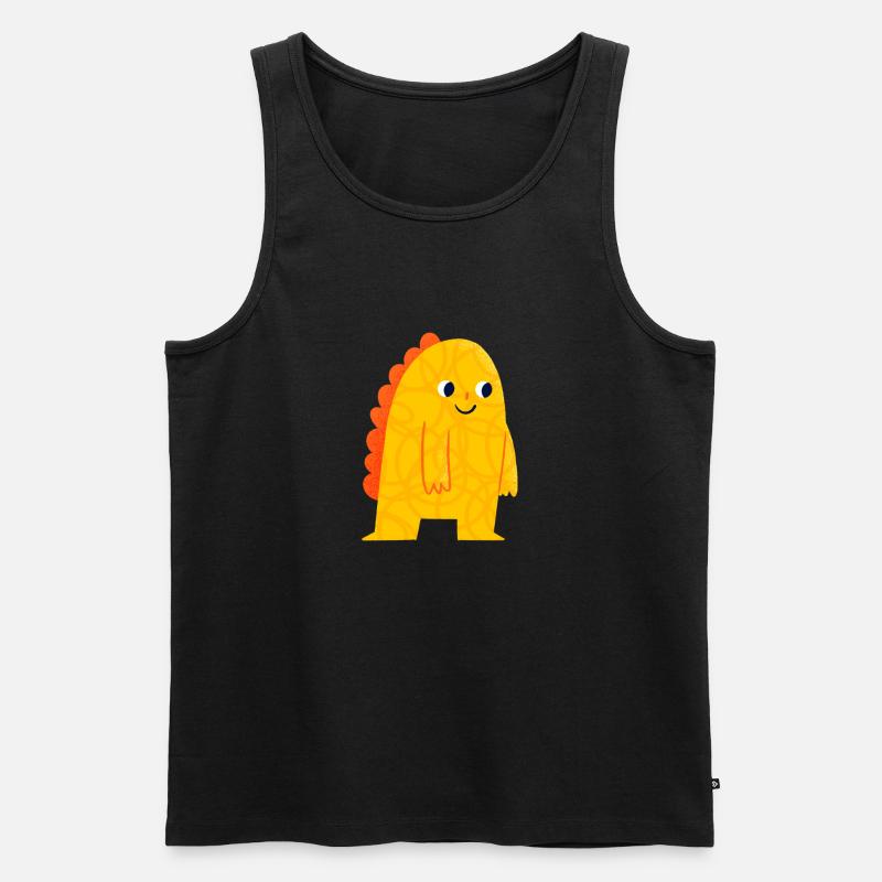Fröhlicher Dinosaurier - Männer Premium Bio Tank Top - Schwarz
