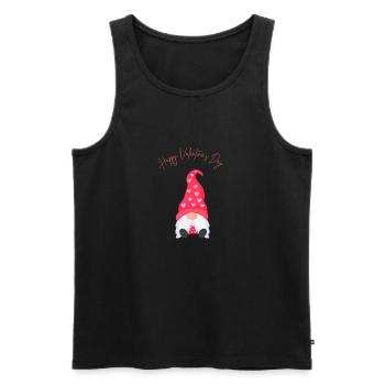 Valentinstag Zwerg mit "Happy Valentines Day" - Männer Premium Bio Tank Top - Schwarz - Vorne - Michal (187cm)