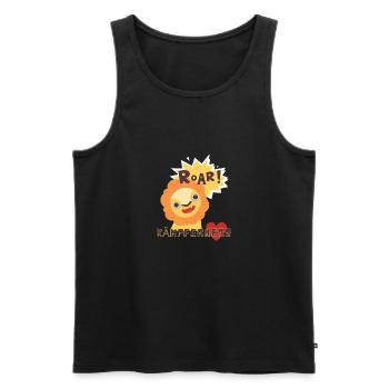 Kämpferherz Löwe - Männer Premium Bio Tank Top - Schwarz - Vorne - AI Model Male 178 light (178cm)