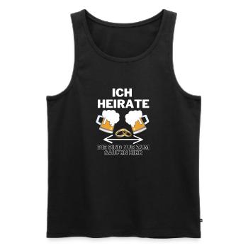Junggesellenabschied, ich heirate - die saufen nur - Männer Premium Bio Tank Top - Schwarz - Vorne - Michal (187cm)