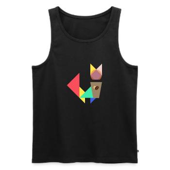 Katmetric Coffee lover - Men's Premium Organic Tank Top - black - Front - Michal (187cm)