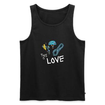 Ich liebe Klettern - Männer Premium Bio Tank Top - Schwarz - Vorne - Michal (187cm)