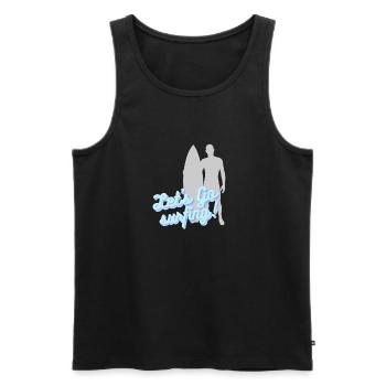 Let's go surfing - Men's Premium Organic Tank Top - black - Front - AI Model Male 178 light (178cm)