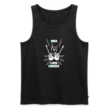 Rock liver Forever - Männer Premium Bio Tank Top - Schwarz - Vorne - AI Model Male 178 light (178cm)