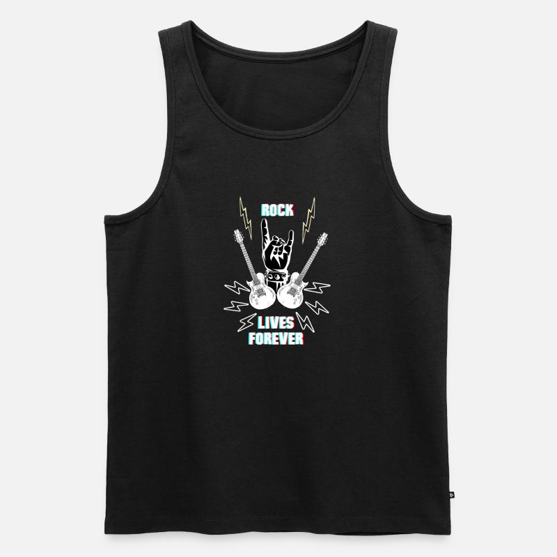 Rock liver Forever - Männer Premium Bio Tank Top - Schwarz