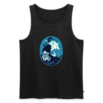 Wölfe - Männer Premium Bio Tank Top - Schwarz - Vorne - AI Model Male 178 light (178cm)