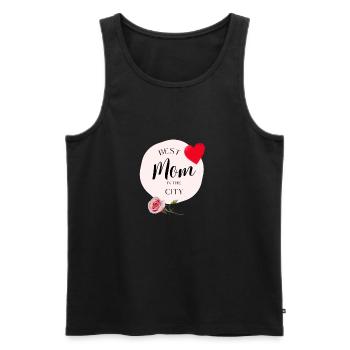 City - Men's Premium Organic Tank Top - black - Front - Michal (187cm)